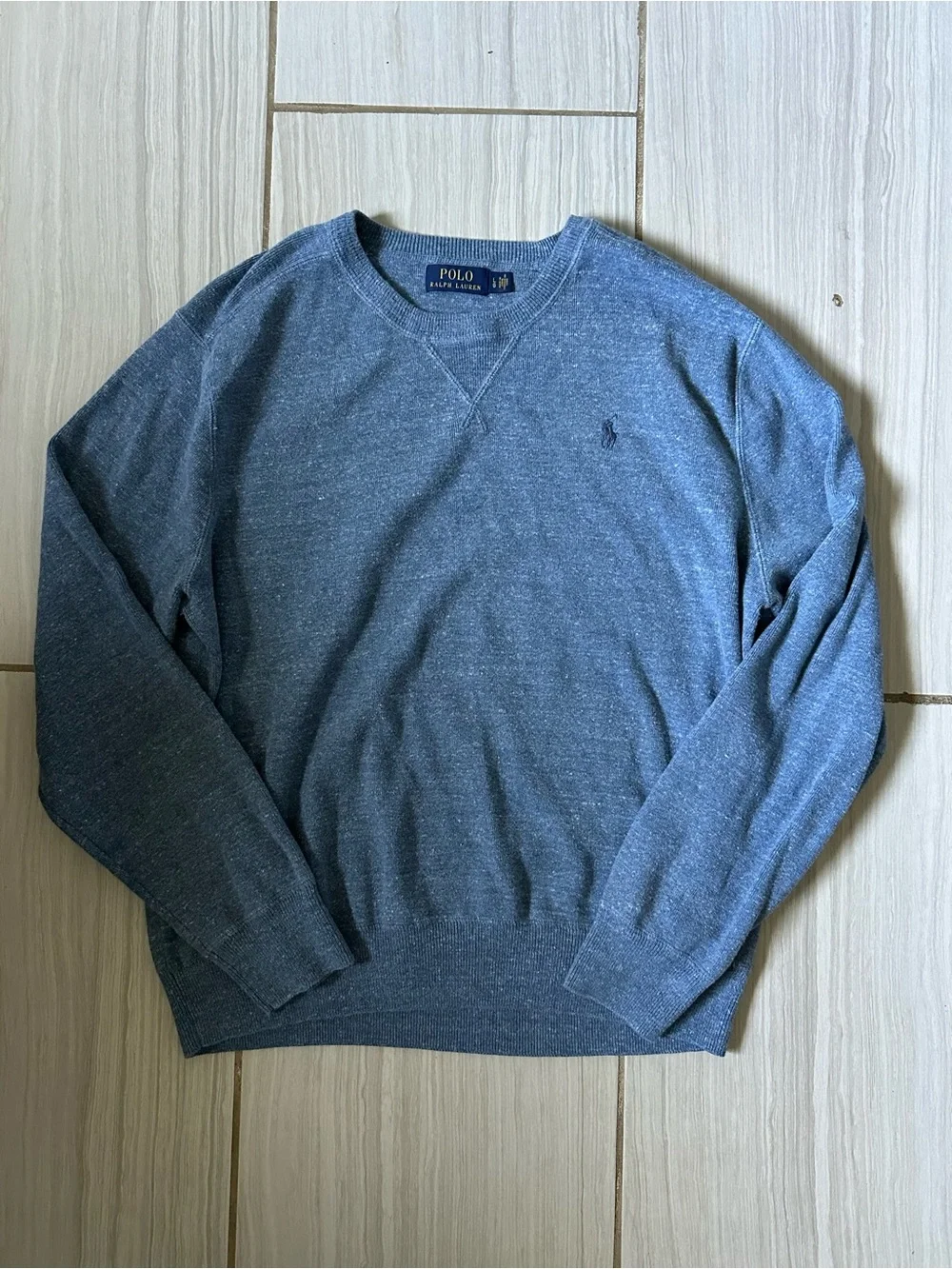 Ralph Lauren Heather Slate Blue Crewneck Sweater